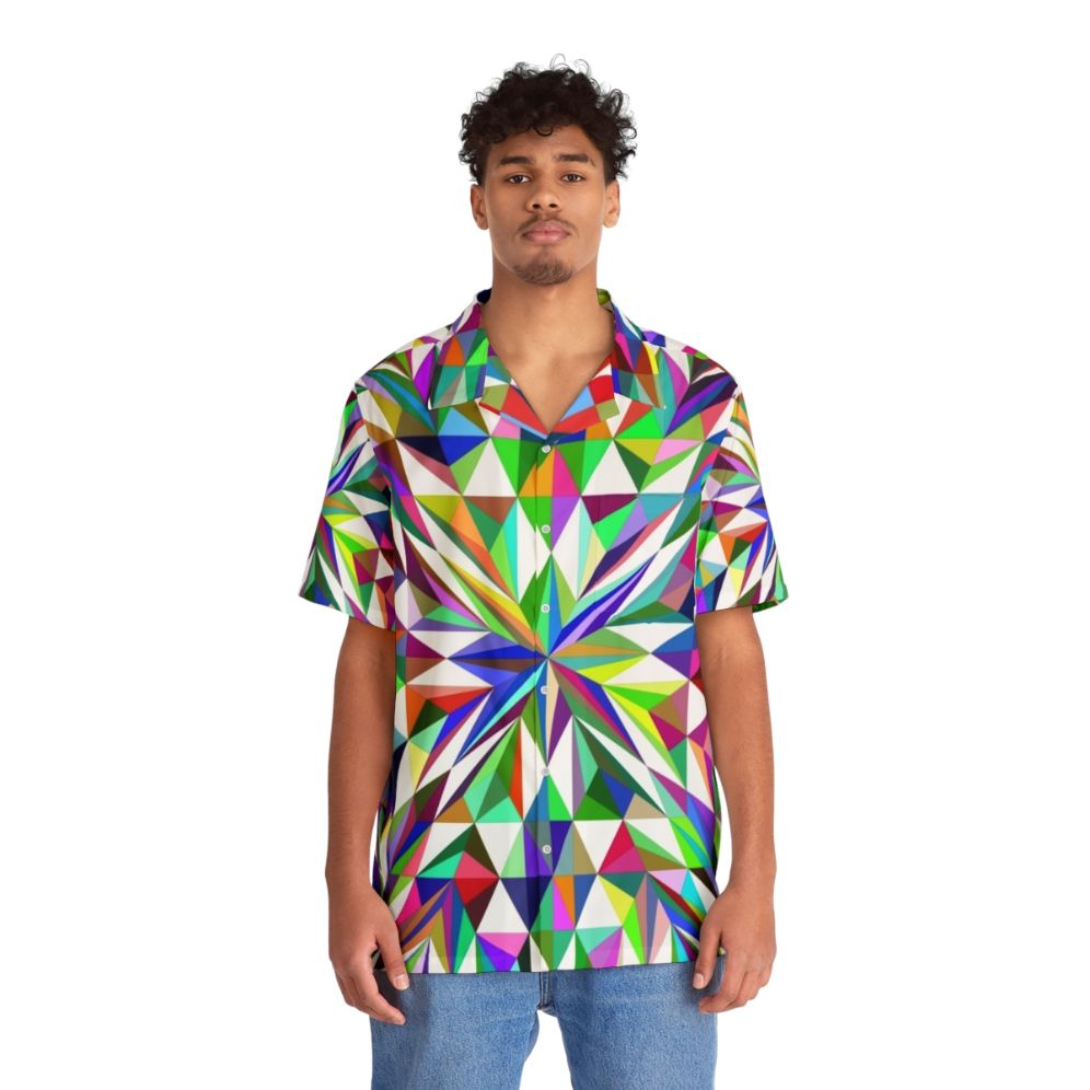 Starlight Hawaiian Shirt featuring abstract celestial patterns - People Front