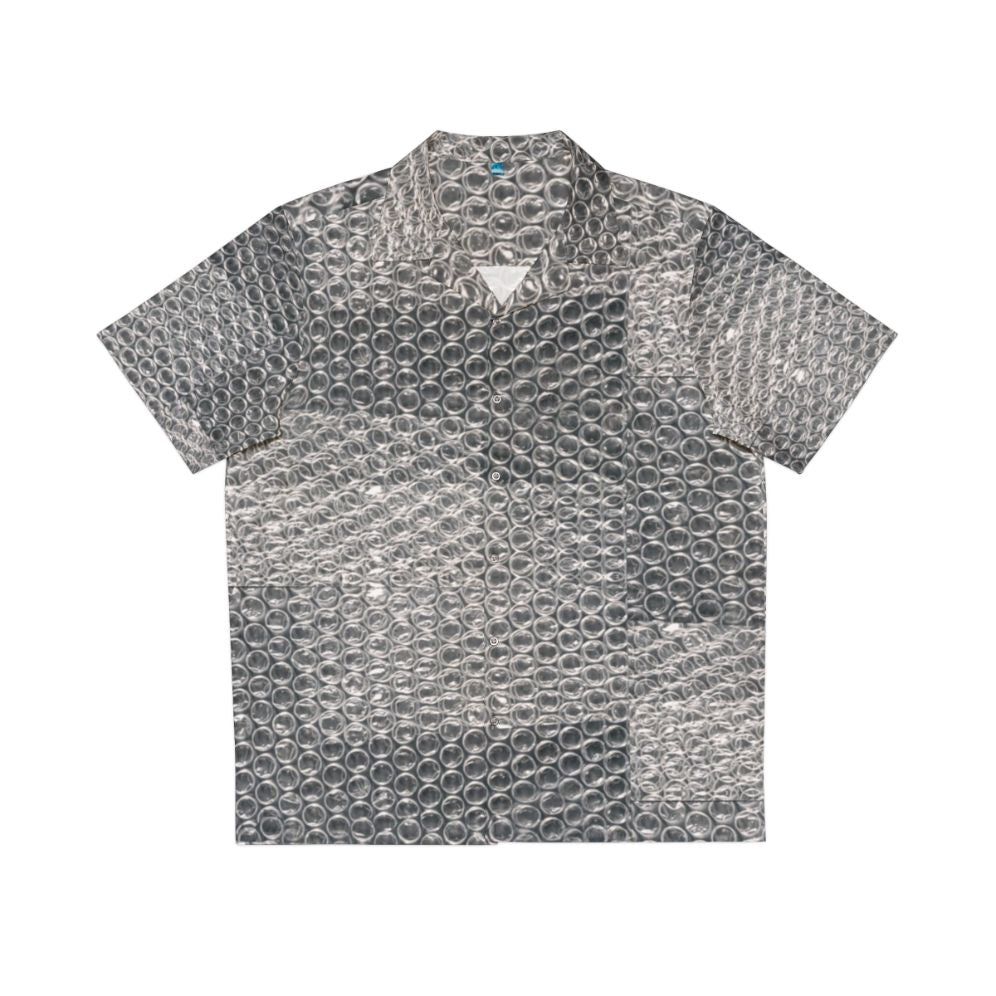 Bubble wrap Hawaiian shirt with industrial-style design