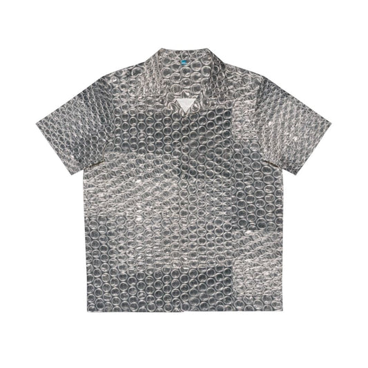 Bubble wrap Hawaiian shirt with industrial-style design