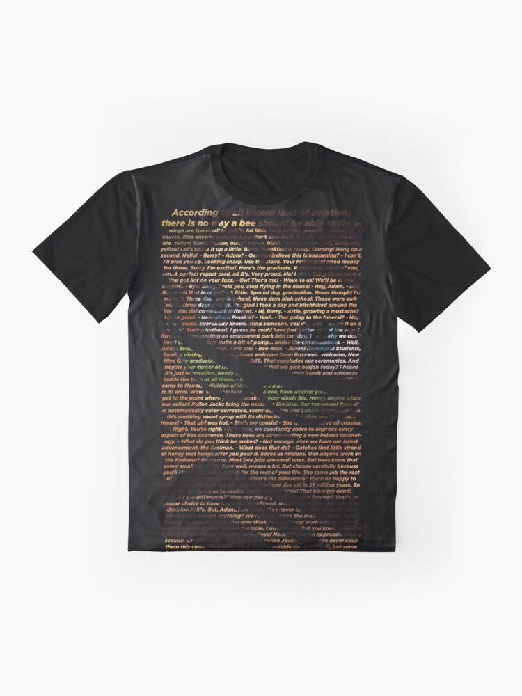 Bee Movie Script Graphic T-Shirt with High-Quality, Readable Text - Flat lay