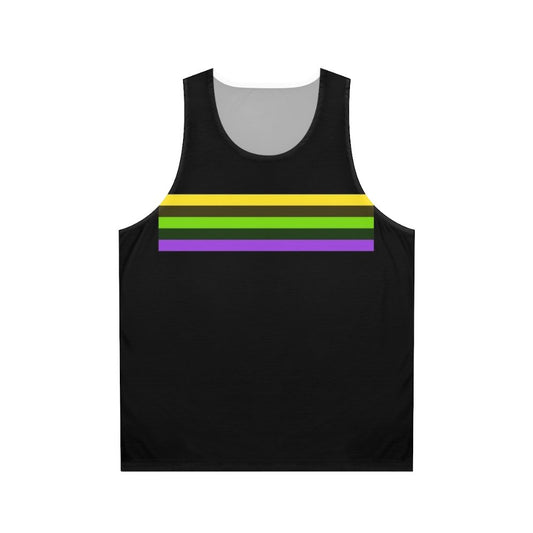 Unisex striped tank top with cat walk model design