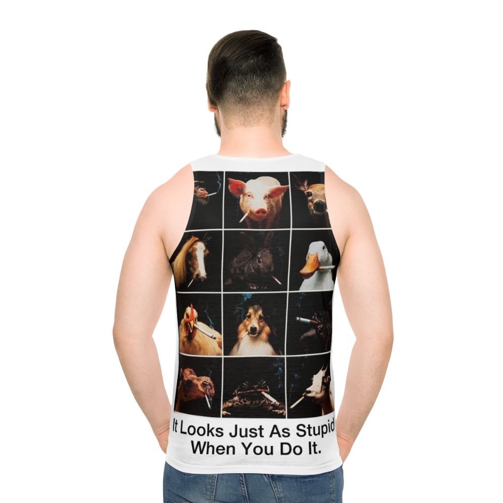 Anti-Smoking Animals Unisex Tank Top - men back