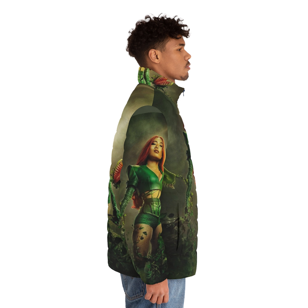 Poison Ivy inspired puffer jacket for women - men side right