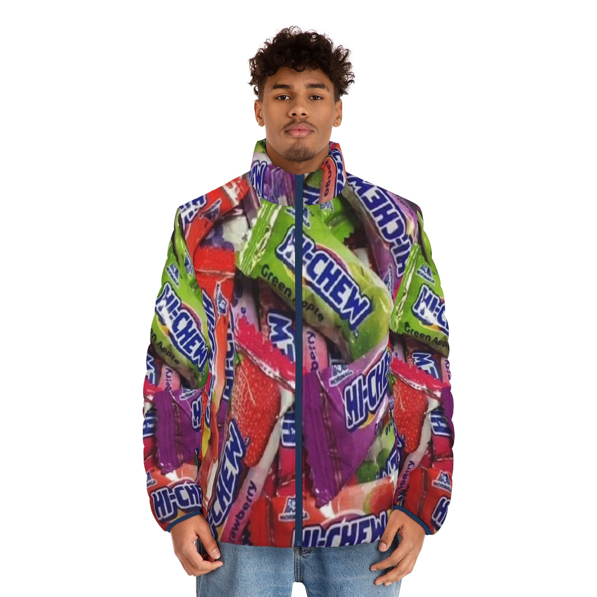 Hi Chew Candy Puffer Jacket with Fruit Flavors - men front