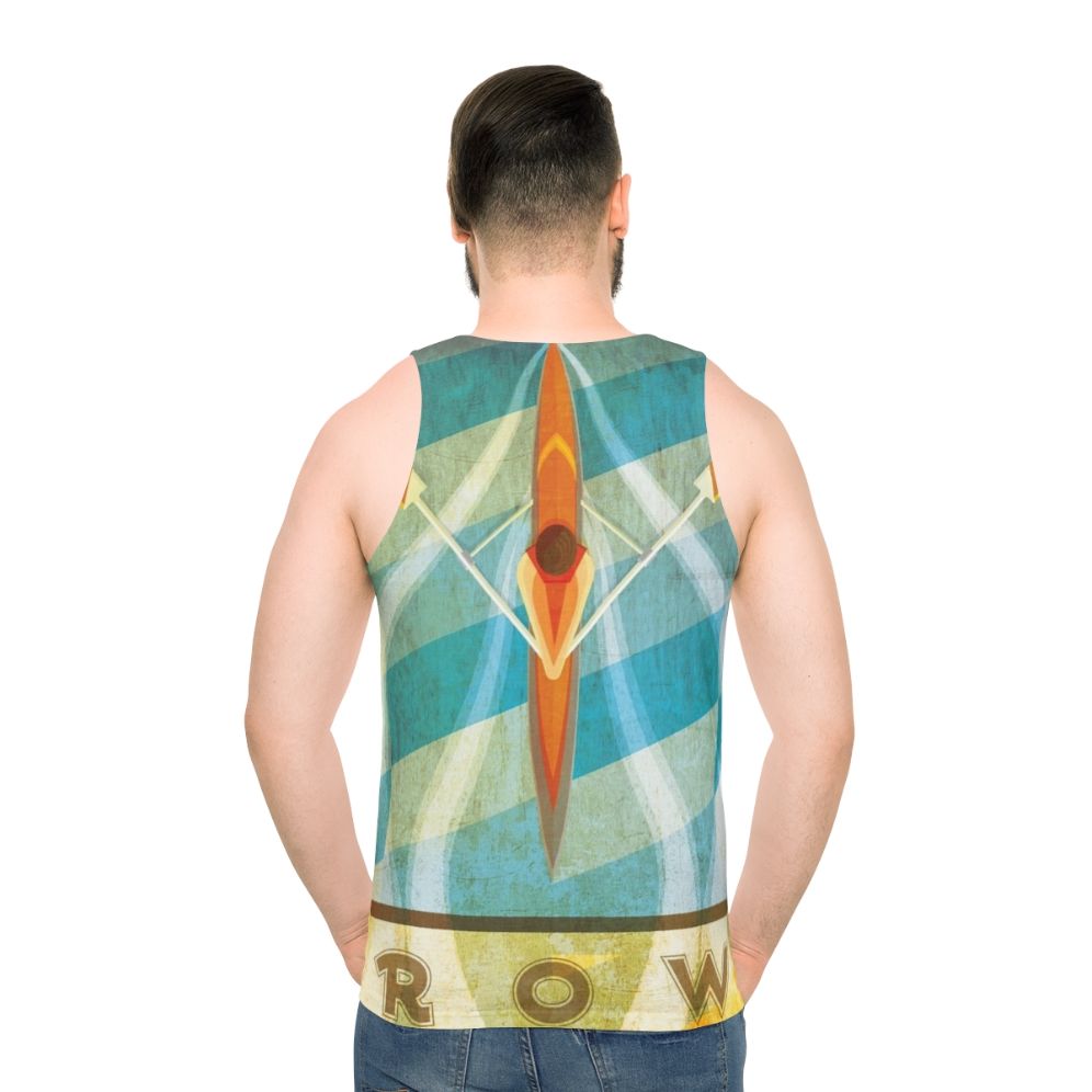 Sculling unisex tank top - men back