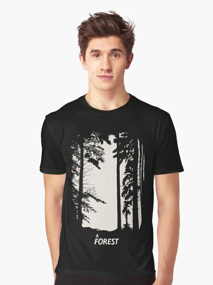 The Cure 'A Forest' Graphic T-Shirt - 80s New Wave Music Tee featuring the iconic band logo and album artwork - Men