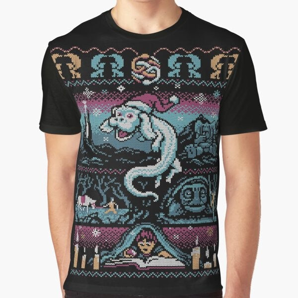 Neverending Story Falcor the Luck Dragon Christmas Graphic T-Shirt