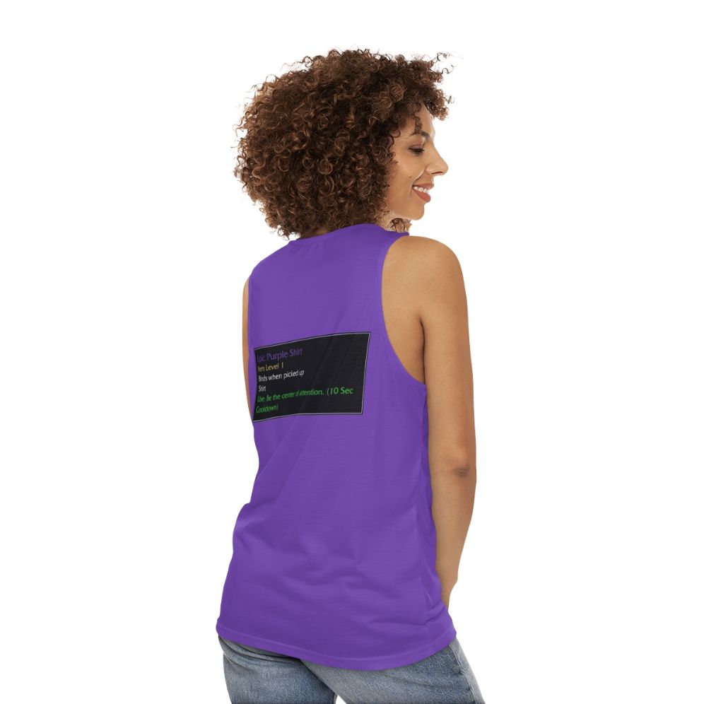 Unisex World of Warcraft inspired epic purple tank top - women back