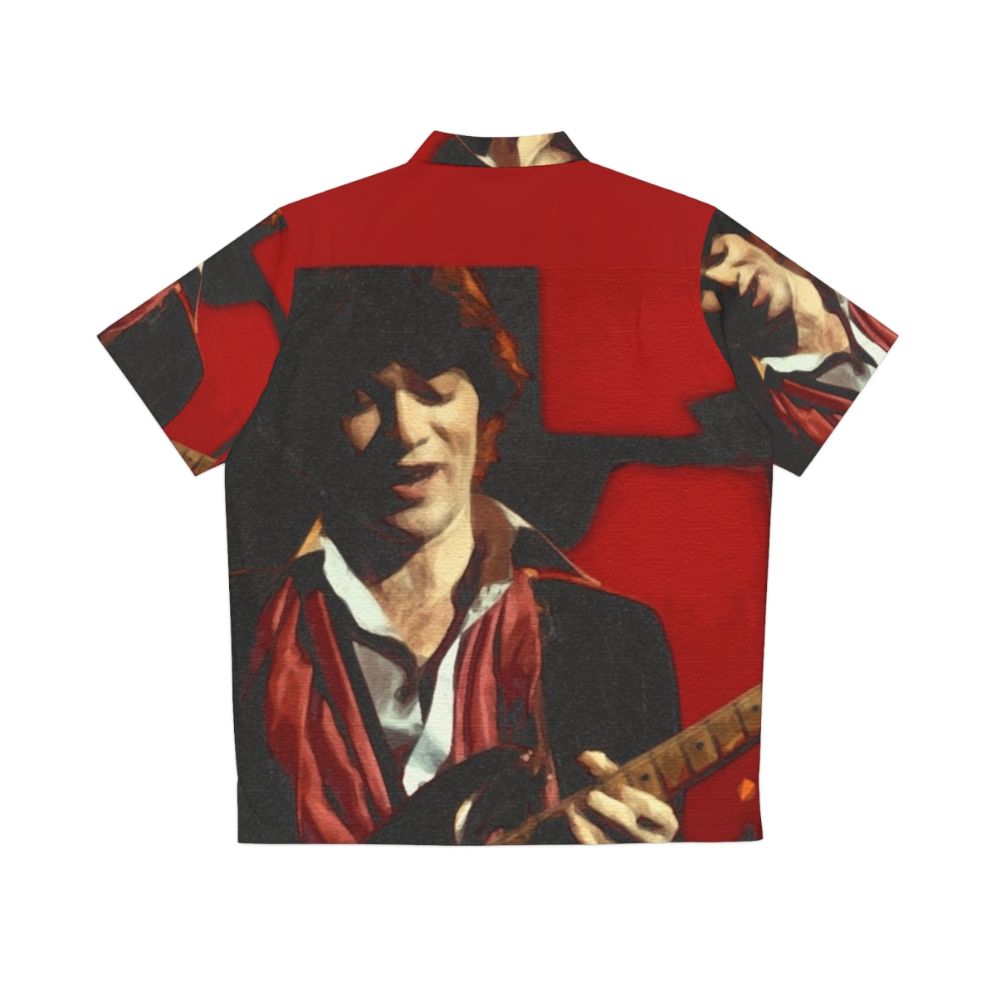 Robbie Robertson Hawaiian Shirt with Retro Music Inspired Pattern - Back