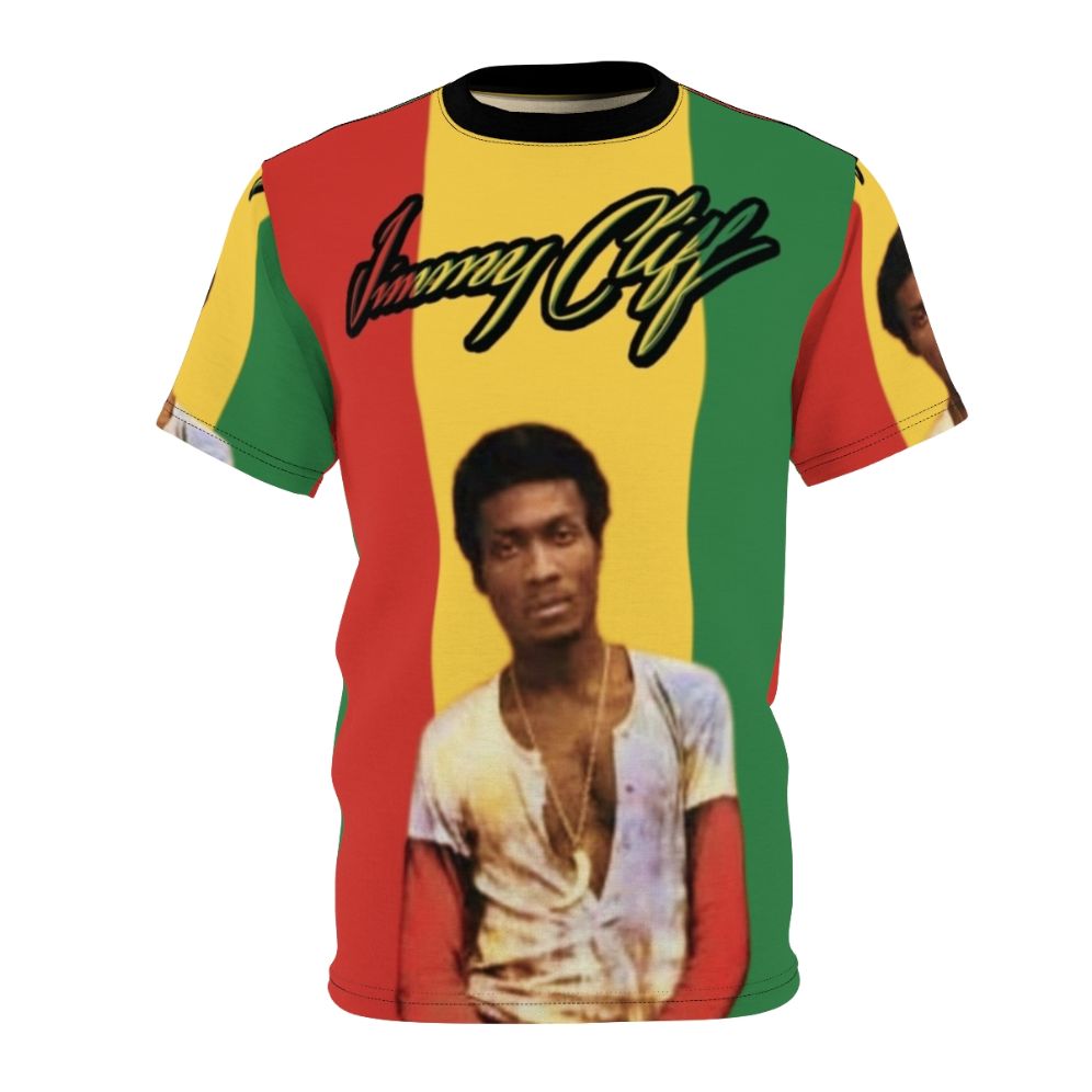 Jimmy Cliff inspired graphic t-shirt with reggae and rastafarian design