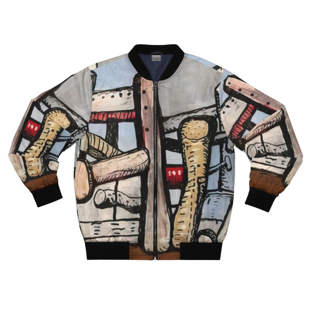 Philip Guston inspired abstract design bomber jacket