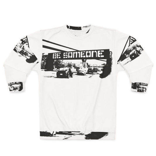 "Be Someone" Houston Sweatshirt with Graffiti-Inspired Two-Tone Design