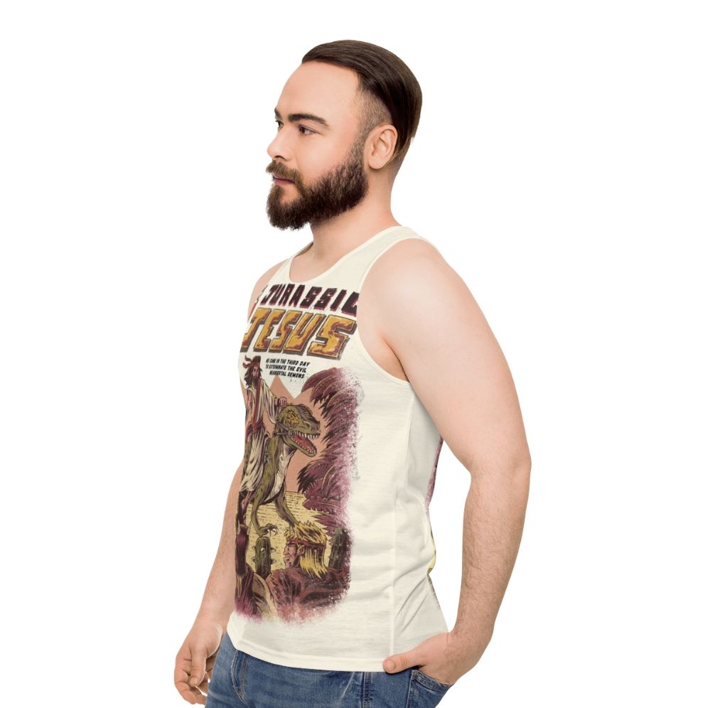 Jurassic Jesus dinosaur t-shirt - men side