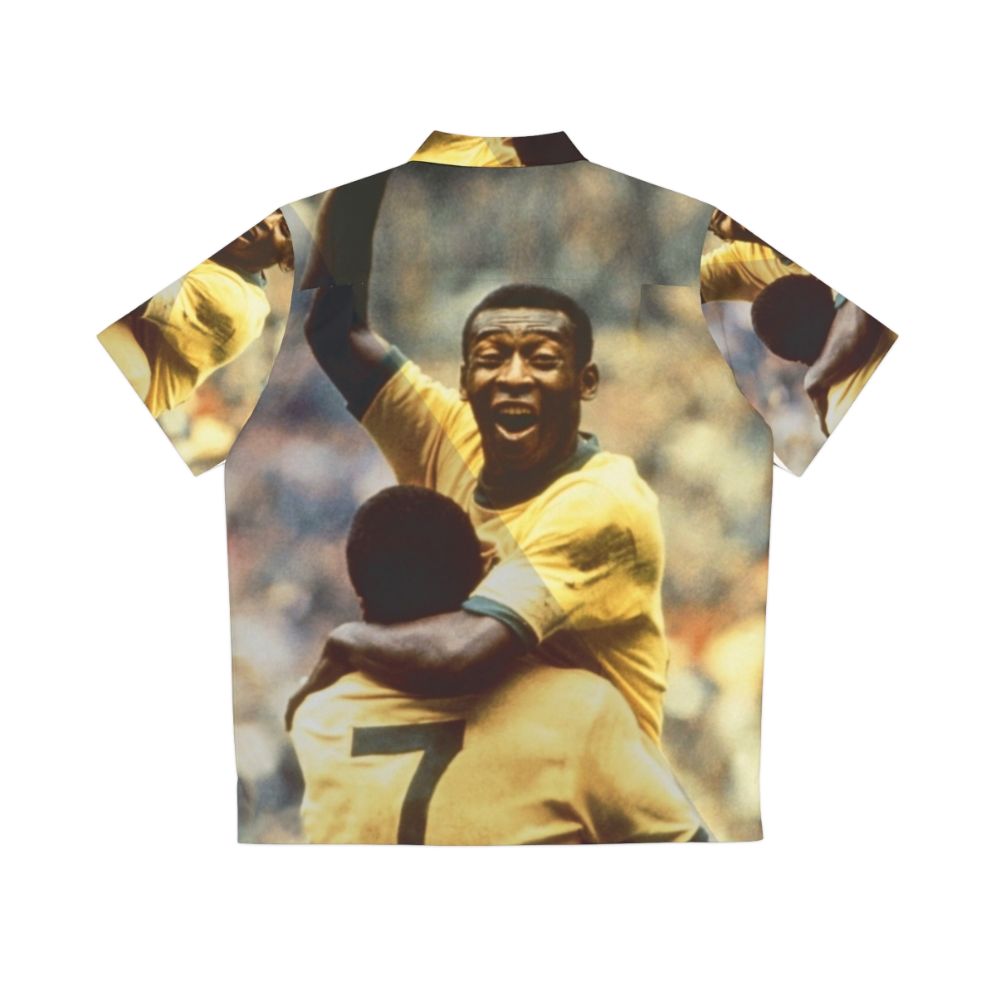 Pele Vintage Hawaiian Shirt - Retro Brazil Football Jersey - Back