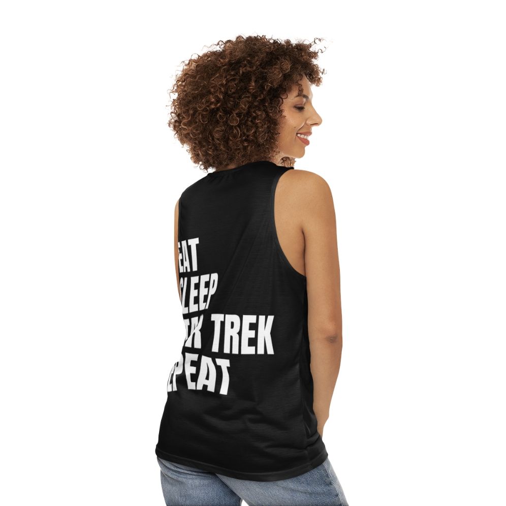 Unisex Star Trek "Eat Sleep Repeat" Tank Top - women back