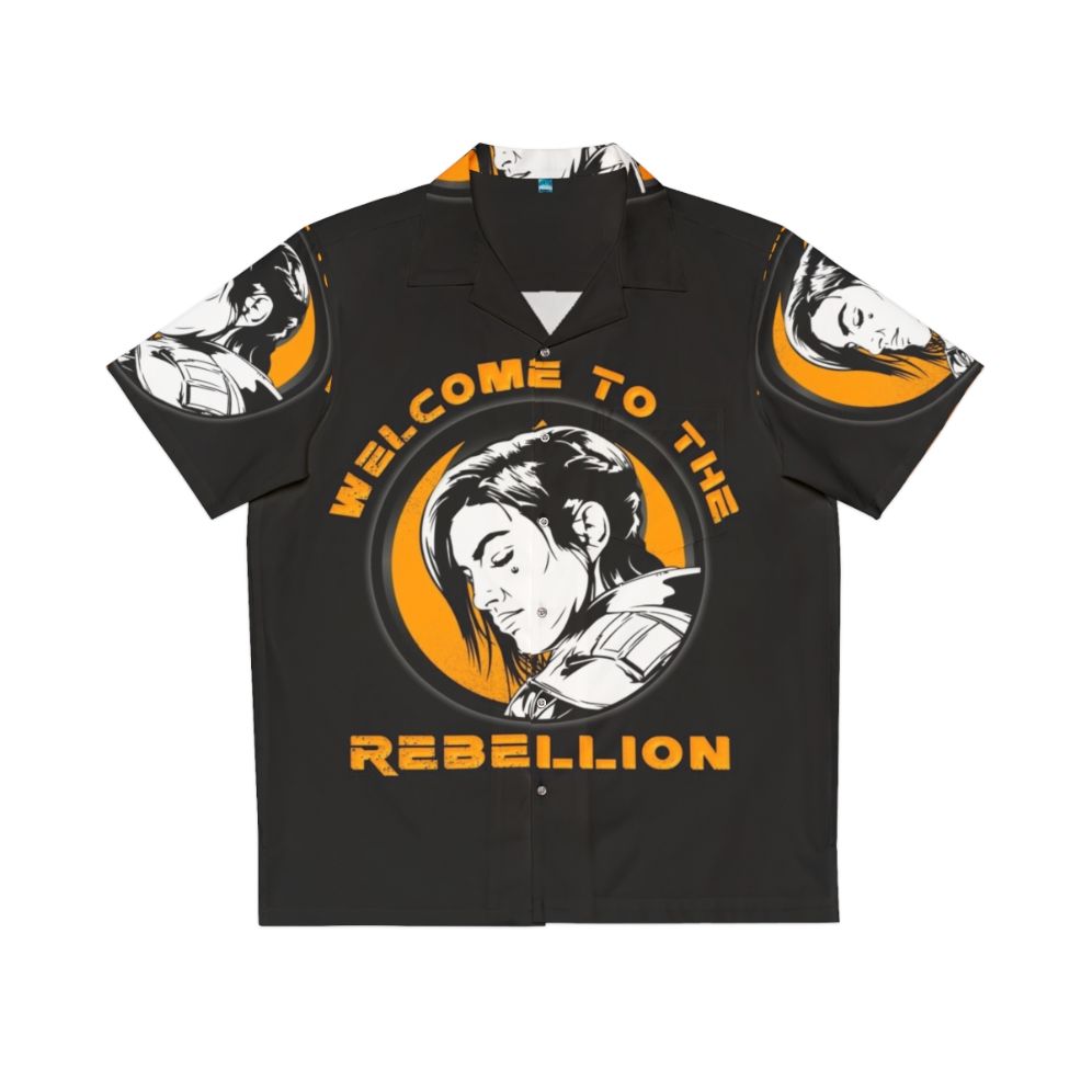 Gina Carano Hawaiian Shirt with Mandalorian and Rebellion Design