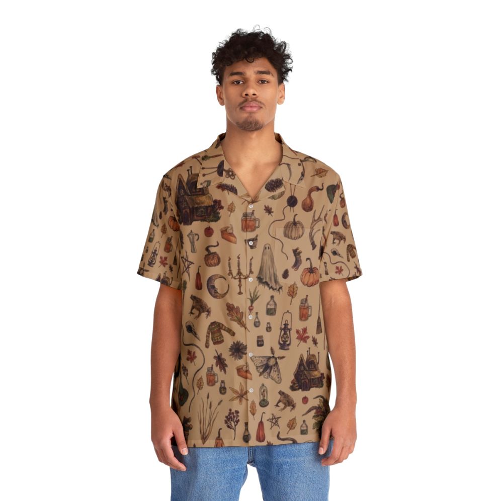 Rustic brown cozy crone hawaiian shirt - People Front