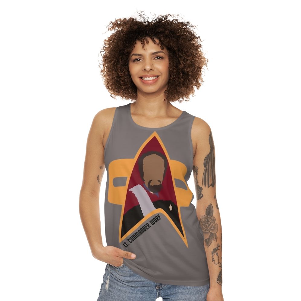 Star Trek DS9 Lieutenant Commander Worf Klingon Unisex Tank Top - women