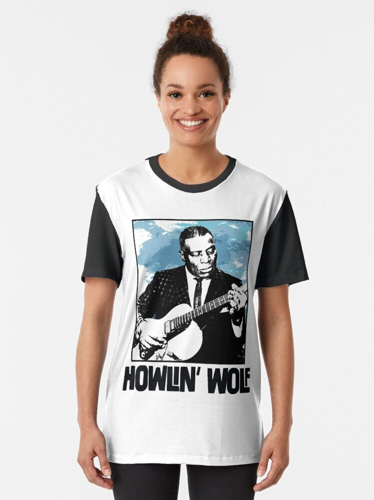 Howlin' Wolf Psychedelic Blues Graphic T-Shirt - Women