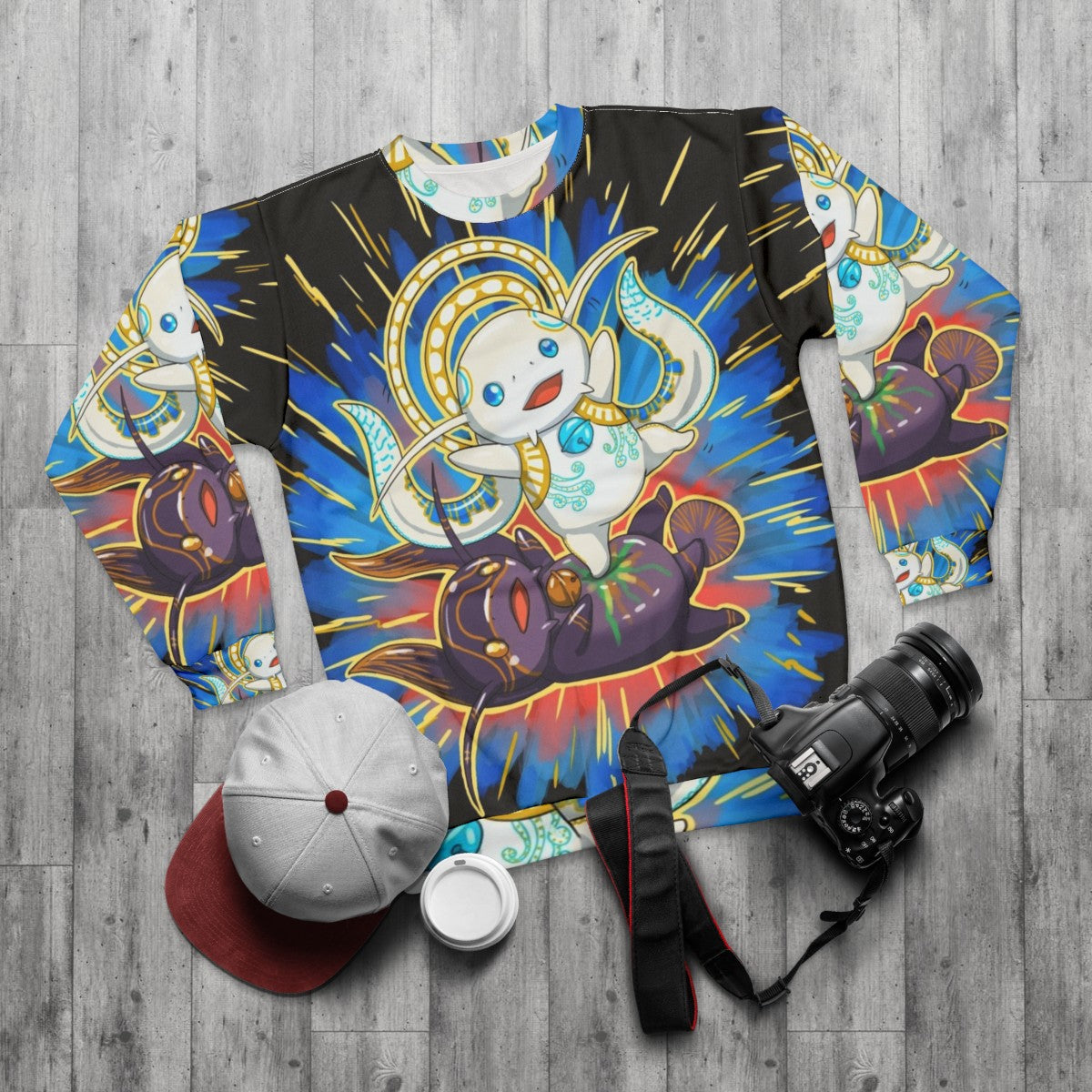 FFXIV Hydaelyn Kick Namazu Zodiark Sweatshirt - flat lay