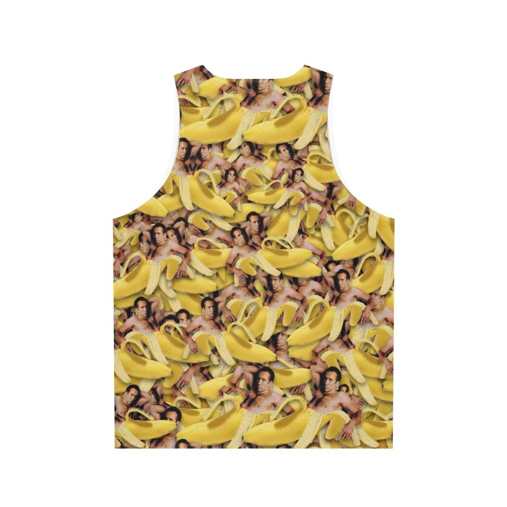 Nicolas Cage Banana Pattern Unisex Tank Top - Back