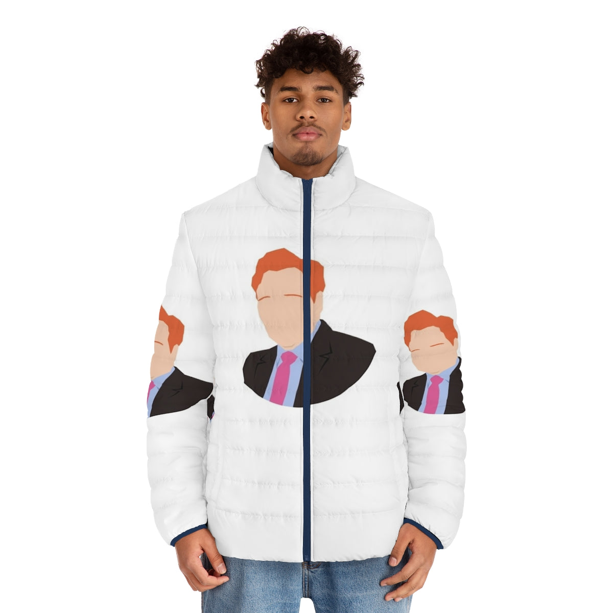 Conan O'Brien Team Coco Vector Art Puffer Jacket - men front