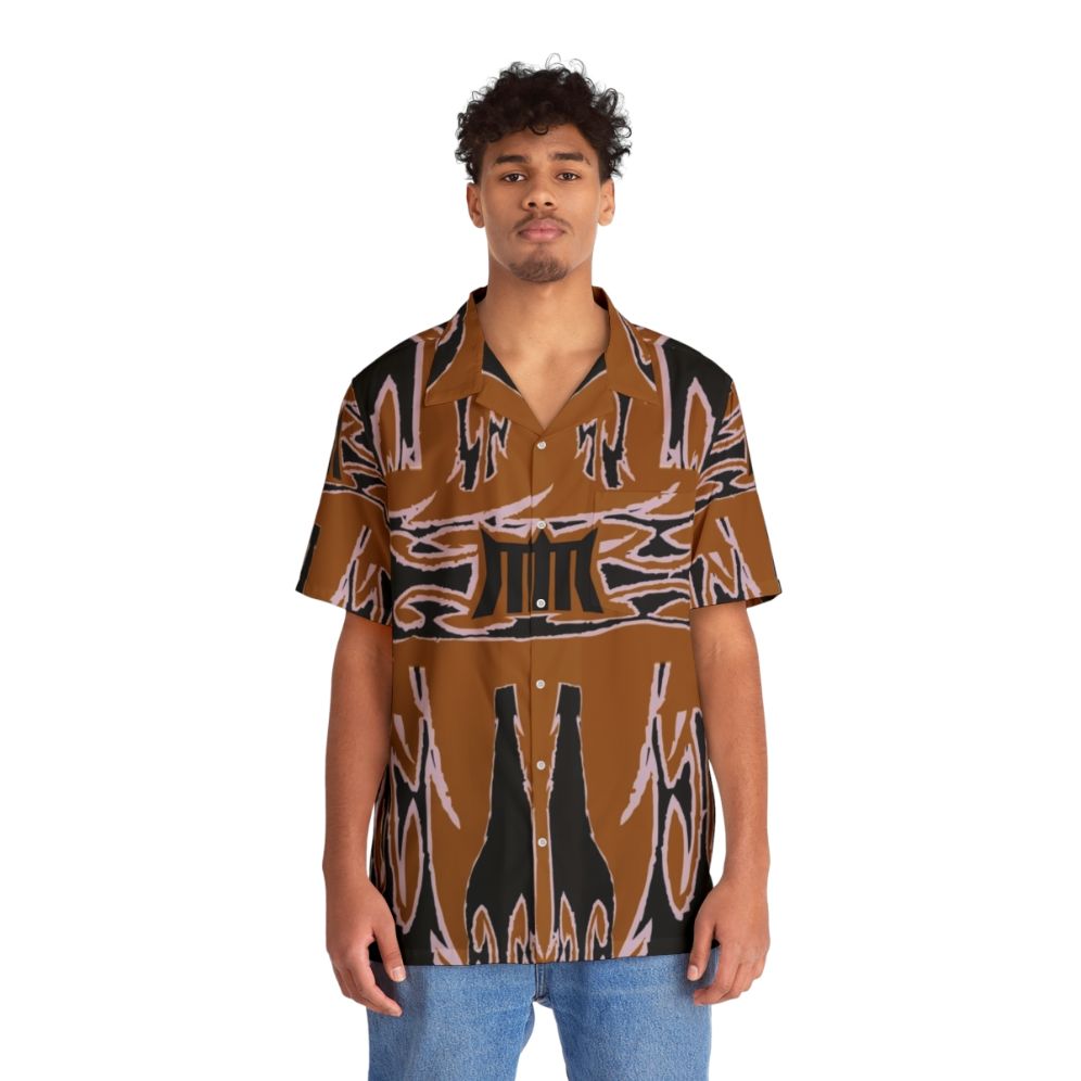 Riveted Hawaiian Shirt with Acceleracers and Metal Maniacs Designs - People Front