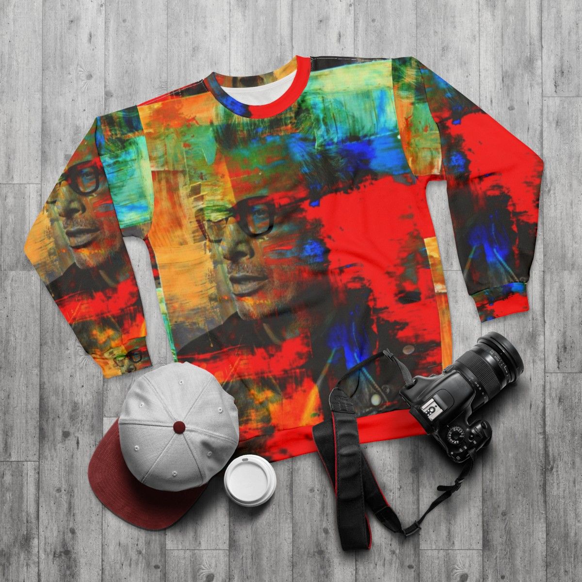 Jeff Goldblum Portrait Sweatshirt - flat lay