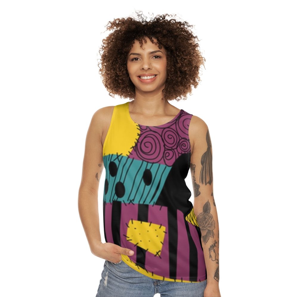 Sally Patchwork Unisex Nightmare Before Christmas Tank Top - women