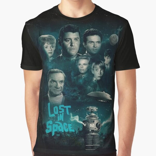 Retro "Lost in Space" graphic design on a t-shirt