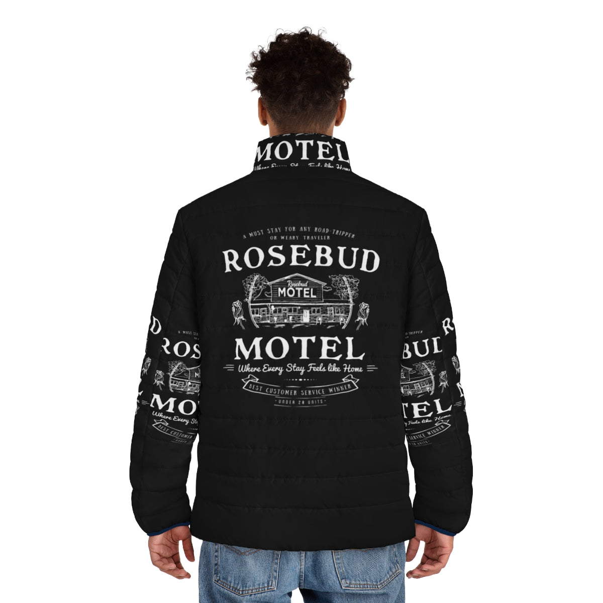 Rosebud Motel inspired funny puffer jacket for Schitt's Creek fans - men back