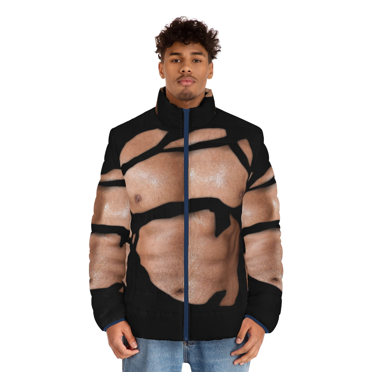 Dicky Ripped Shirt Puffer Jacket - Stylish Workout Wear - men front