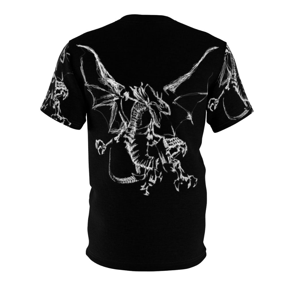 Mystic dragon lightning t-shirt featuring a powerful mythical creature design - Back