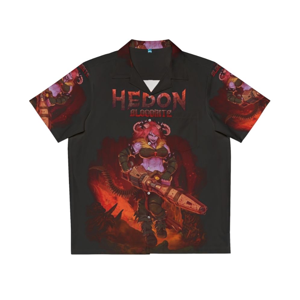 Retro Hedon Bloodrite Hawaiian Shirt - Fantasy Video Game Character Clothing