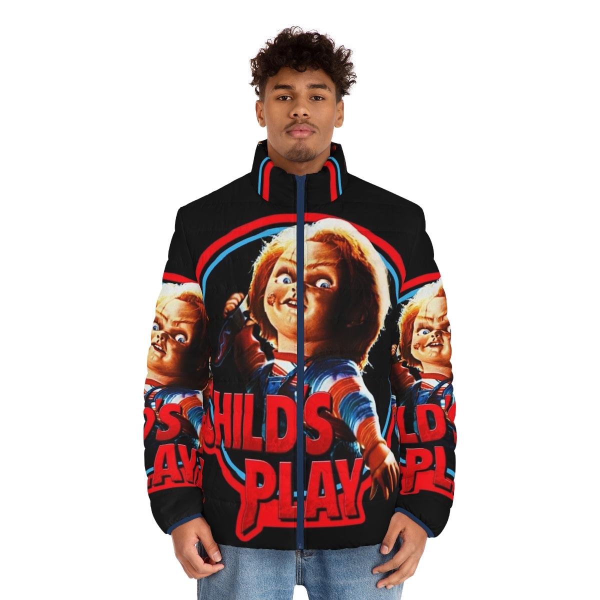 Chucky Puffer Jacket, featuring the diabolical doll from the horror classic Child's Play - men front