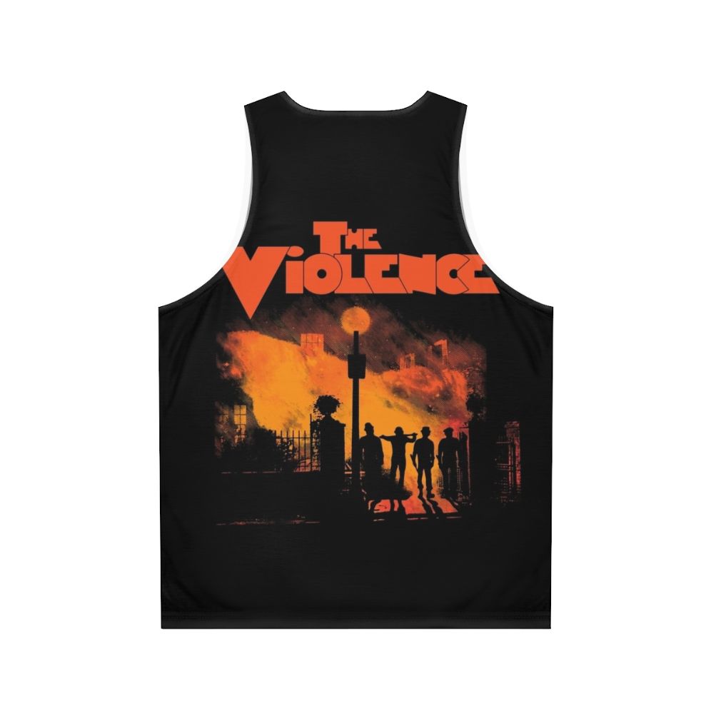 Unisex horror movie tank top with violent, spooky, and humor-filled design - Back