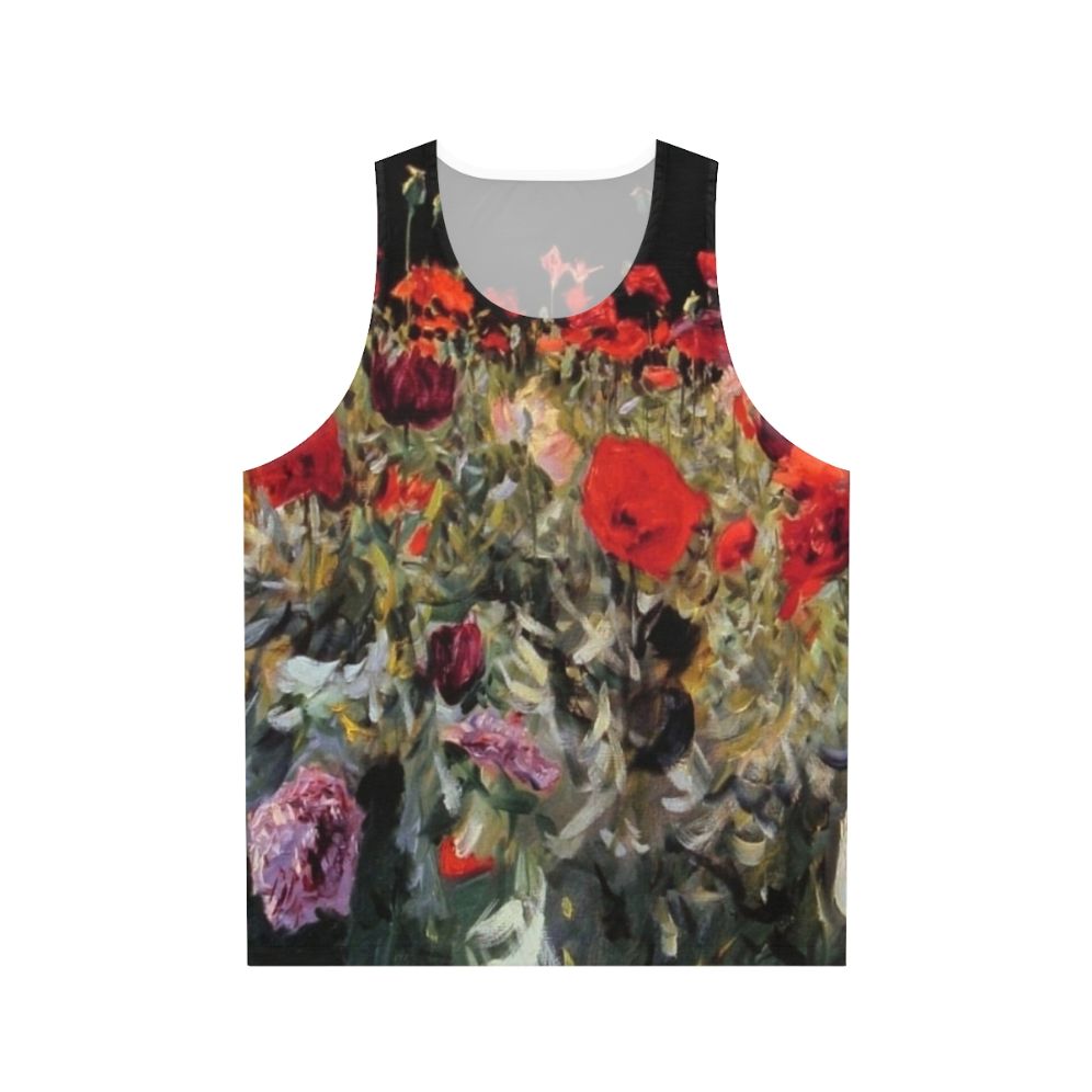 Unisex tank top featuring John Singer Sargent's Poppies painting