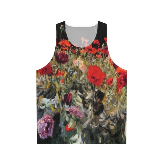 Unisex tank top featuring John Singer Sargent's Poppies painting