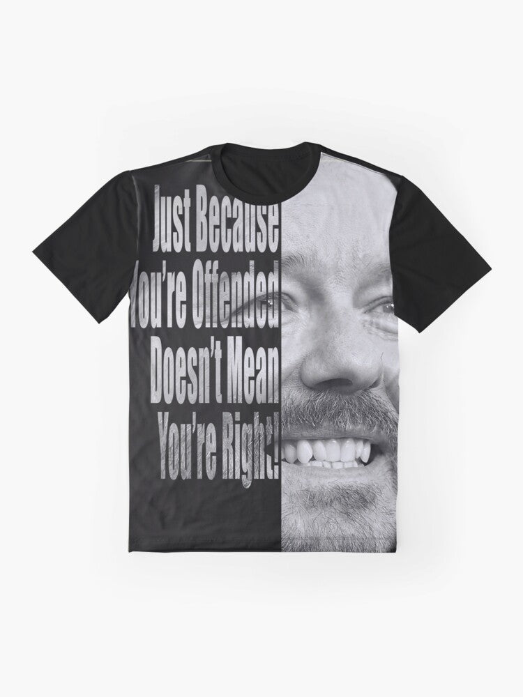 Ricky Gervais "You're Wrong" Funny Quote Graphic T-Shirt - Flat lay