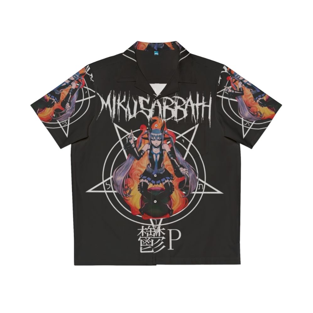 Miku Sabbath Hawaiian Shirt with Metal Music and Occult Symbols