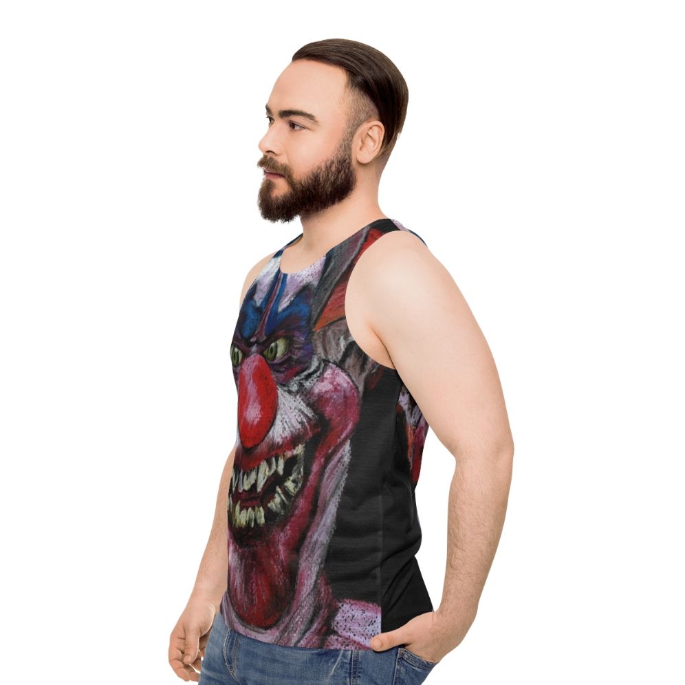 Killer clown horror unisex tank top - men side