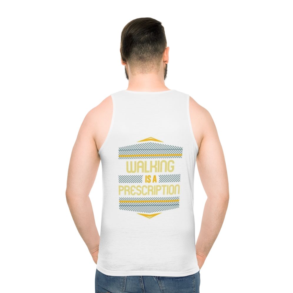 Unisex walking hobbies enthusiast tank top - men back