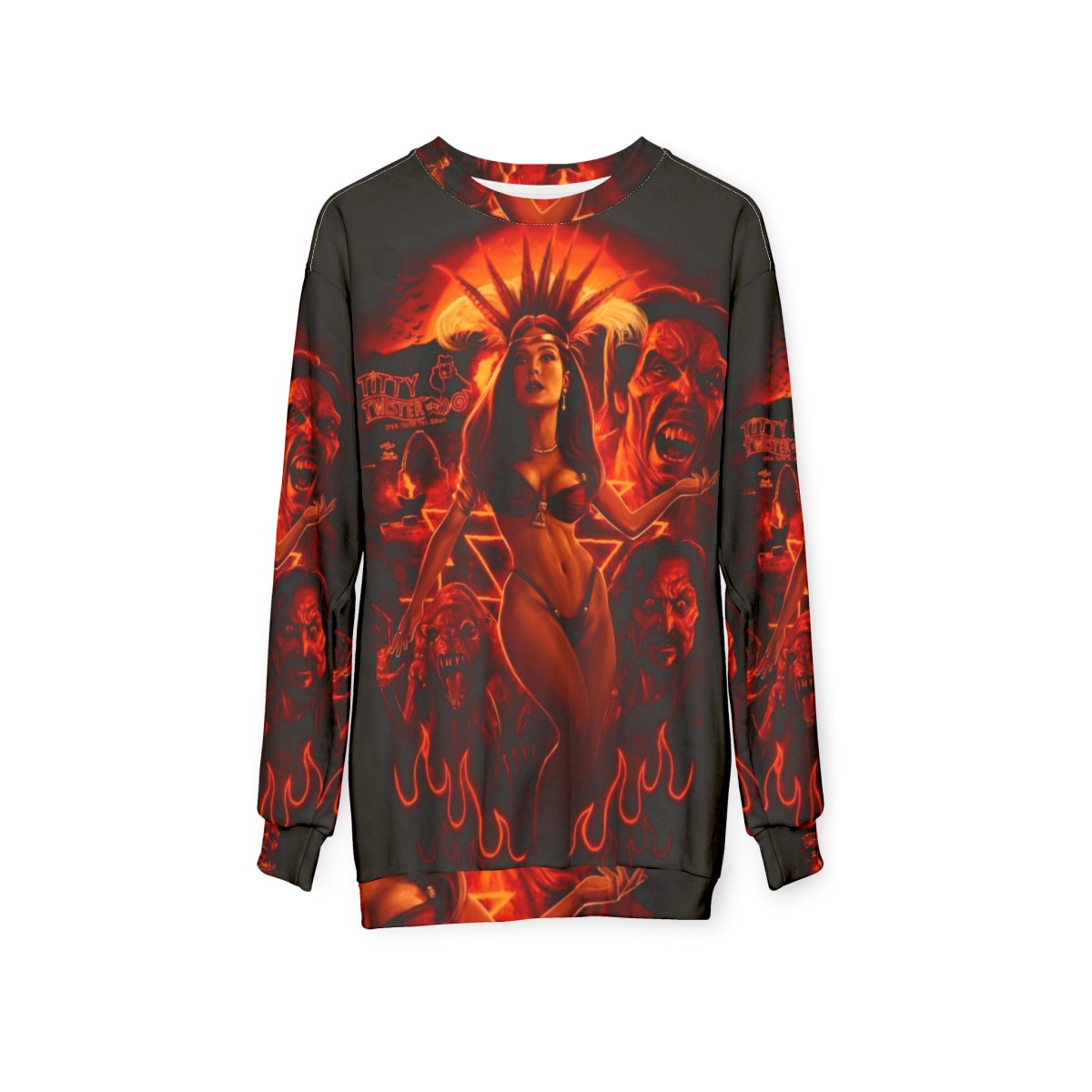 Satanico Pandemonium From Dusk Till Dawn Horror Sweatshirt - hanging