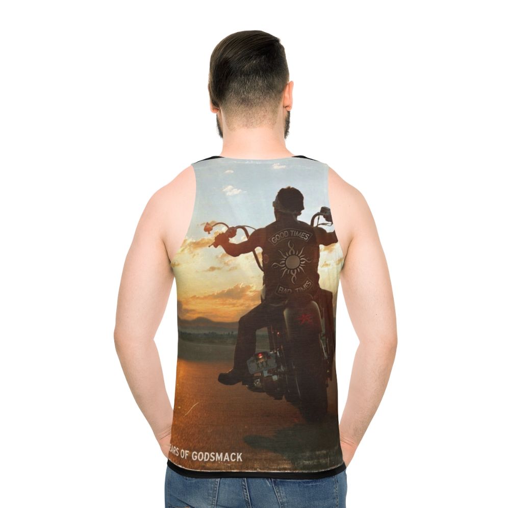 Godsmack 'Good Times Bad Times' 10 Year Unisex Tank Top - men back