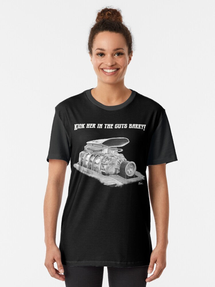 Mad Max Supercharger Graphic T-Shirt - Cars, Motorhead, Engines, Petrolhead, Mad Max, Road Warrior, Hot Rod, Supercharger, Mad Max, V8, Fury Road - Women