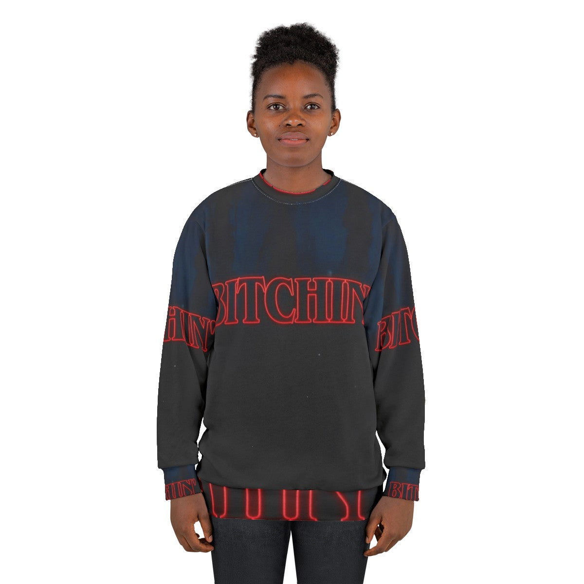 Bitchin Stranger Things Sweatshirt with Eleven and Demogorgon Graphics - women