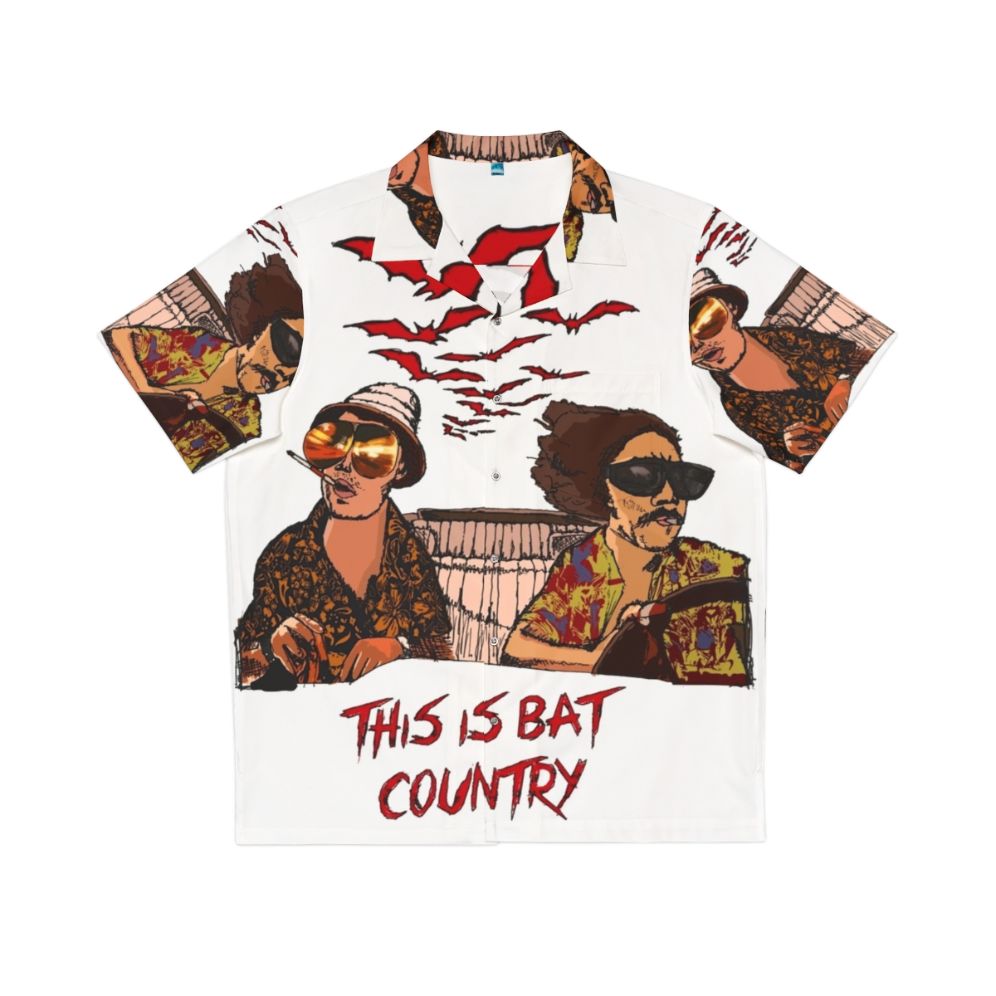 Bat Country Hawaiian Shirt featuring a psychedelic print inspired by Fear and Loathing in Las Vegas