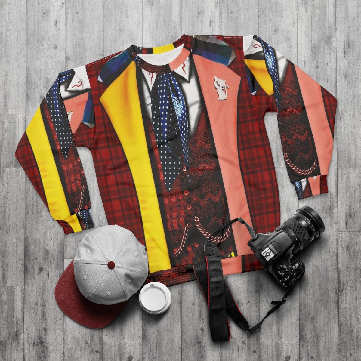 6th Doctor Who Cosplay Sweatshirt - flat lay