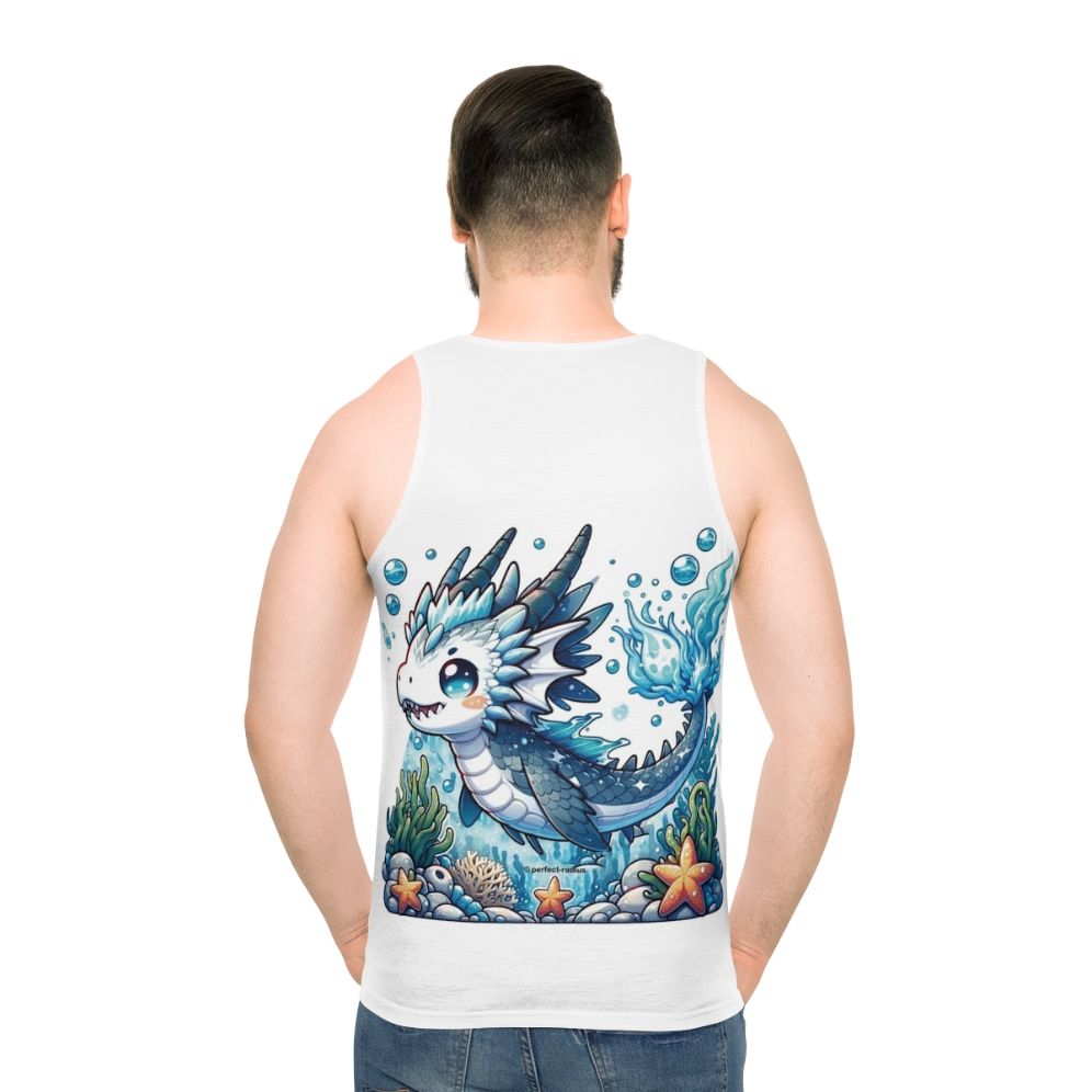 Mythical dragon fish unisex tank top - men back