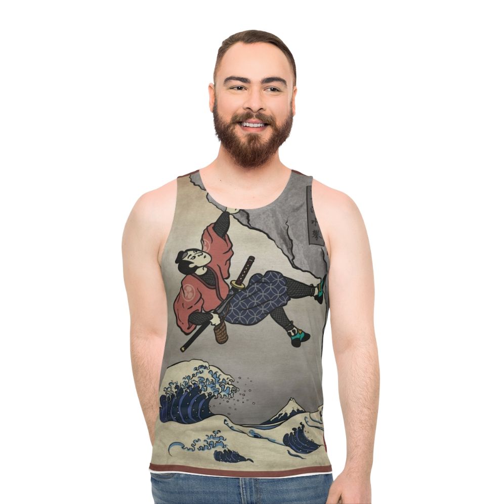 Samurai-inspired climbing tank top for deep water soloing - men